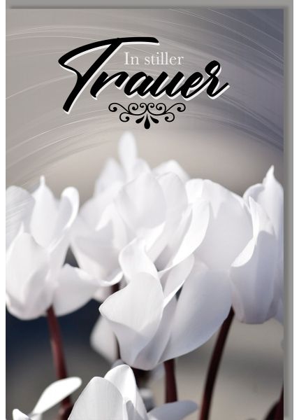 Trauerkarte Beileid Spruch In stiller Trauer Motiv Blüten