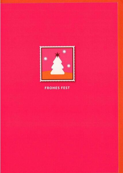 Weihnachtskarte minimalistisch Design pink Frohes Fest