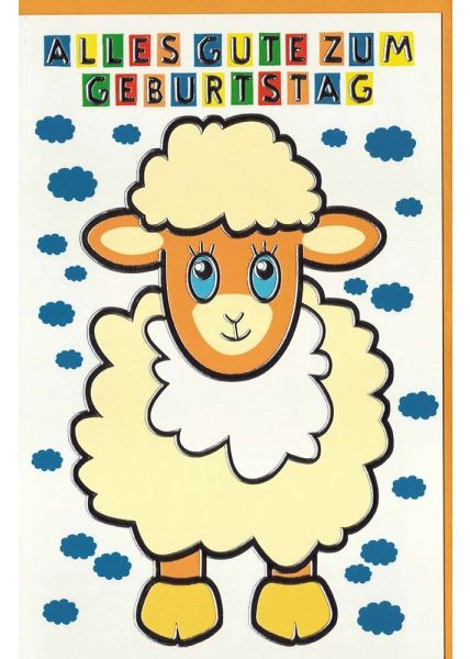Geburtstagskarte Kinder Schaf