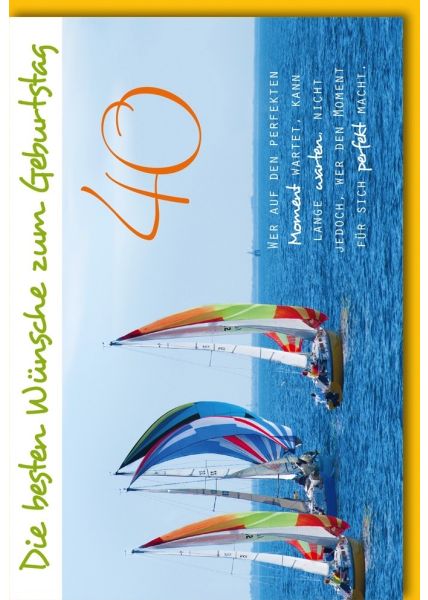 Geburtstagskarte 40. Geburtstag - Segelboote