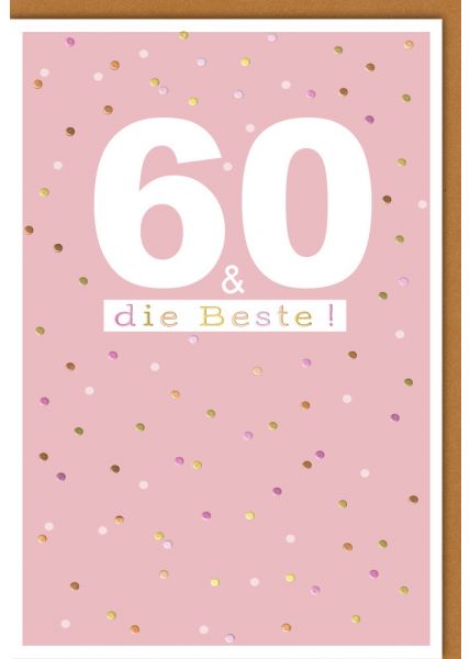 Geburtstagskarte 60 Jahre Frau die Beste!