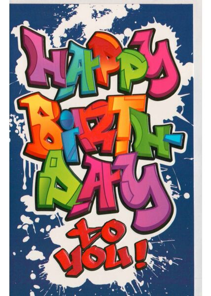 Graffiti-Geburtstagskarte Happy Birthday to you