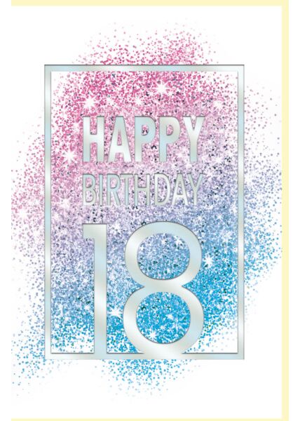 Geburtstag Karte 18 Jahre Zahlengeburtstag Glimmer