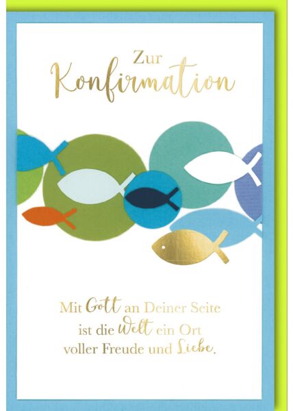 Konfirmationskarte Fische Spruch Mit Gott an deiner Seite