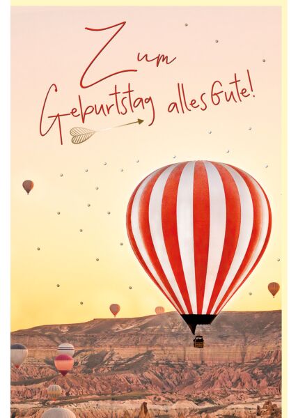 Geburtstagskarte Foto Motiv Heißluftballons