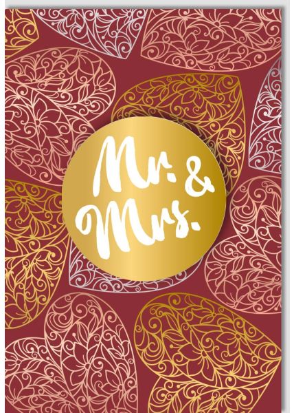 Hochzeitskarte Mr Mrs Applikation Gold