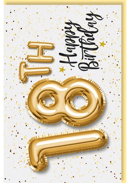 Geburtstagskarte 18 Jahre Schriftkarte, mit Glimmer Happy Birthday