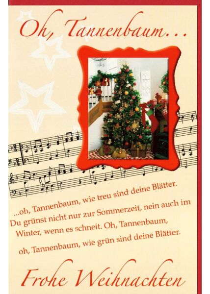 Weihnachtskarte Oh Tannebaum Lied