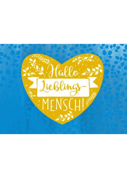 Postkarte Liebe Spruch Hallo Lieblingsmensch