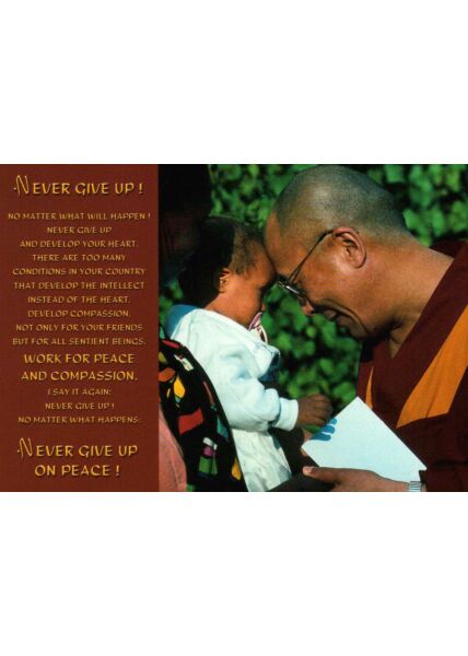 Postkarte spirituell: Dala Lama greeting a child..