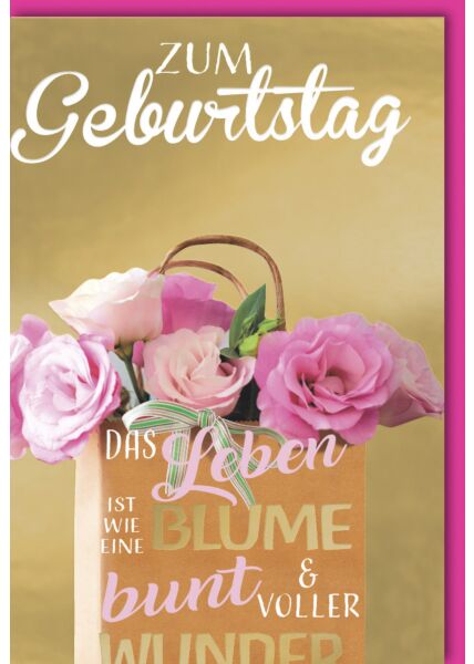 Geburtstagskarte premium Frauen Blumentasche