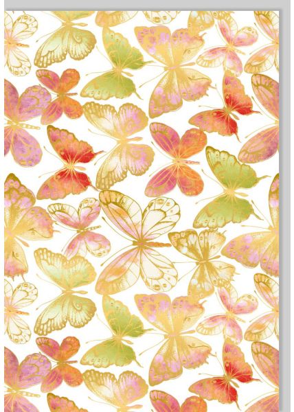 Blanko Karte hochwertig Gutsch Schmetterlinge Goldfolie