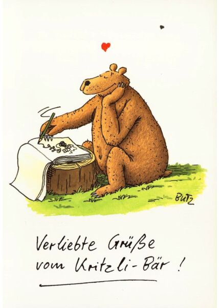 Postkarte Liebe Bär Verliebte Grüße