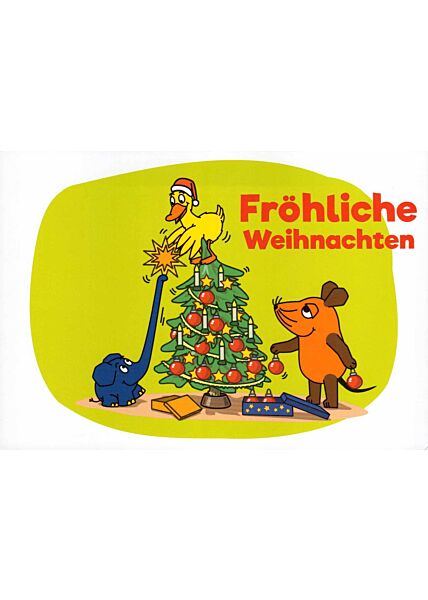 schöne Maus-Postkarte Fröhliche Weihnachten