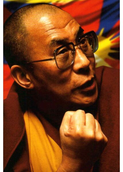 Postkarte spirituell Bild Faust: Dalai Lama