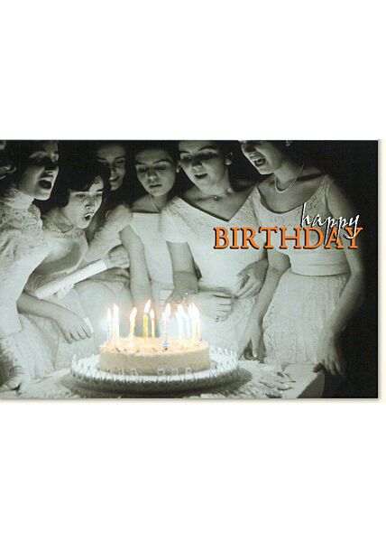 Geburtstagskarte für Frauen schwarz weiß Torte