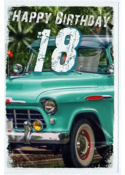 Karte 18 Geburtstag Auto Happy Birthday