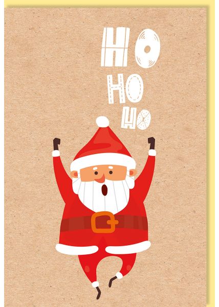 Weihnachtskarte Weihnachtsmann Kraftpapier gezeichnet auf Naturkarton