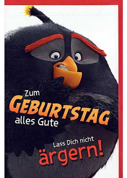 Kindergeburtstagskarte Angry Birds „lass Dich nicht ärgern“