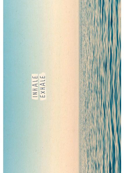 Postkarte Spruch Einatmen Ausatmen Inhale Exhale Meer, Zuckerrohrpapier