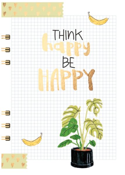Postkarte Spruch Think happy be happy
