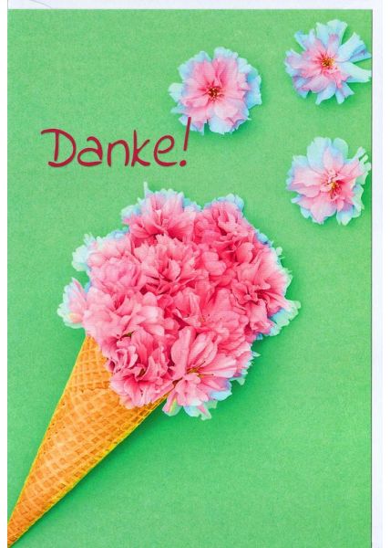 Grußkarte Danke Eis Blumen