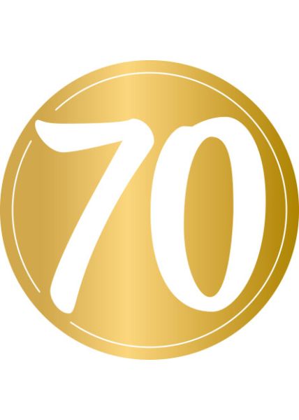 Applikation 70 Geburtstag Pappe abgesetzt mit Schaumstoff Klebepad