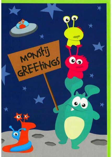 Geburtstagskarte Kinder Monstij Greetings