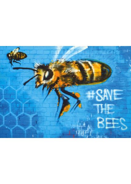 Kunstpostkarte Street Art Save the Bee