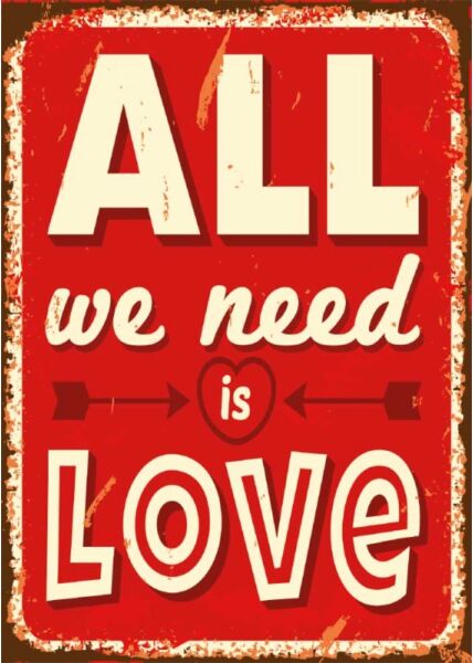 Postkarte Liebe: All we need is LOVE