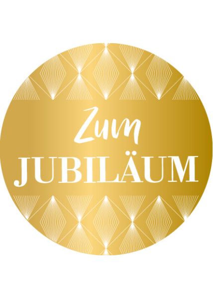 Applikation Jubiläum Business Pappe abgesetzt mit Schaumstoff Klebepad
