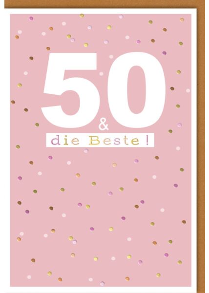 Geburtstagskarte 50 Jahre Frau die Beste!