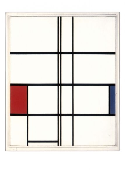 Kunstpostkarte Piet Mondrian - Composition in White, Red and Blue