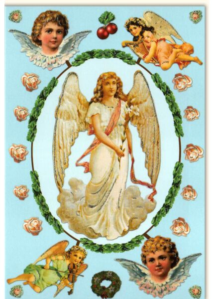 Weihnachtskarte Traditionell Angels/Engel ohne Text
