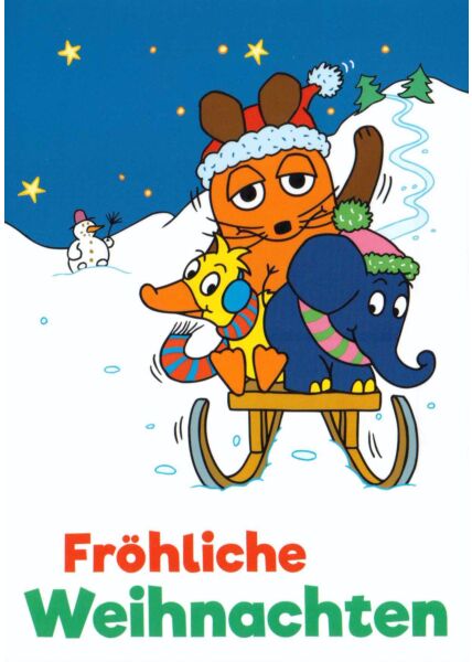 Maus-Postkarte Fröhliche Weihnachten