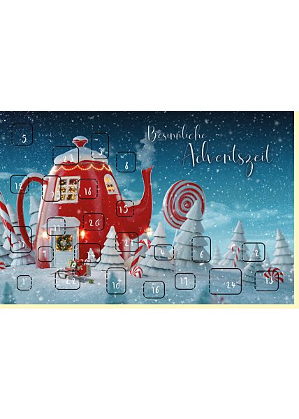 Weihnachtskarte mit Adventskalender 24 Türchen Besinnliche Adventszeit