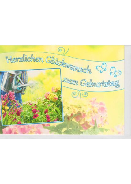 Geburtstagskarte für Gärtner und Gartenfreunde mit Gießkanne
