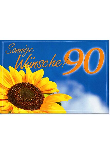 Karte Geburtstag 90 Jahre Sonneblume