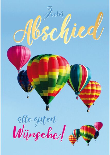 A4 Maxi Abschiedskarte Kollege Luftballons