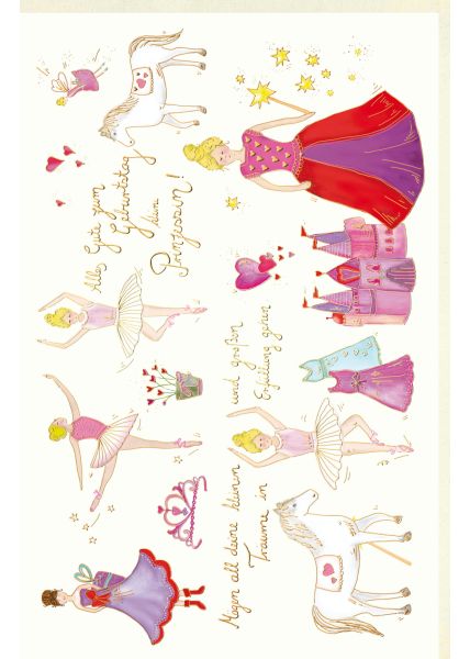 Karte Kindergeburtstag Mädchen kleine Prinzessin