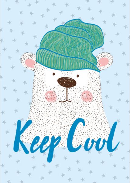 Postkarte Spruch Keep Cool Mütze
