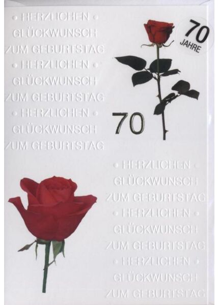 Geburtstagskarte 70 Jahre: "Herzlichen Glückwunsch" 
