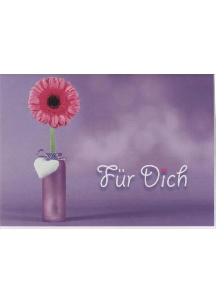 Grußkarte: Für Dich, Blume in Vase