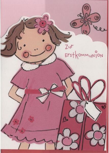 Kommunionskarte: Zur Erstkommunion, Mädchen