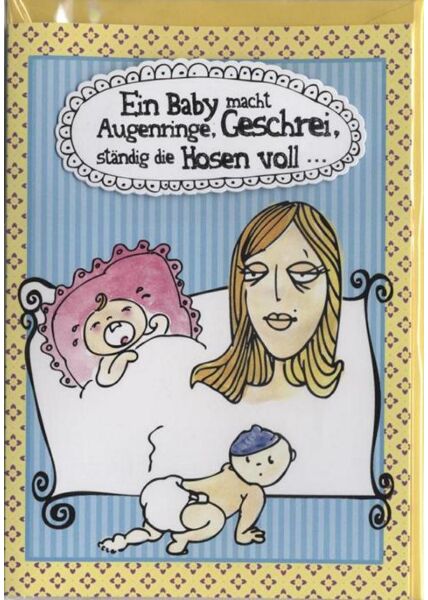 Schöne Doppelkarte: Alles Liebe und Gute zum Baby