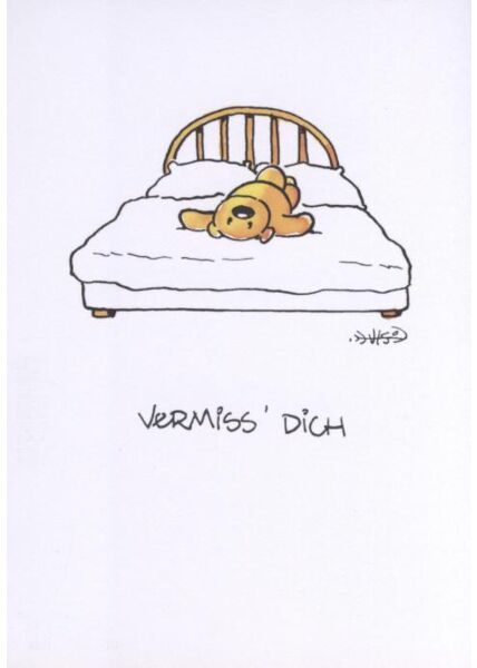 Jan Vis Cartoon Postkarte: Vermiss Dich