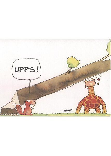 Jan Vis Cartoon Postkarte: UPPS!