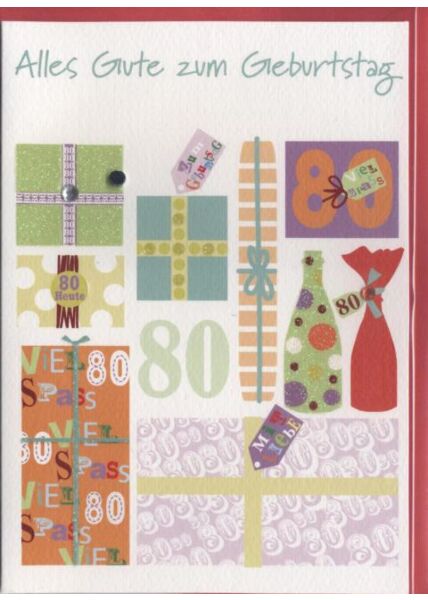 Geburtstagskarte 80. Geburtstag: Alles Gute zum 80 Geburtstag