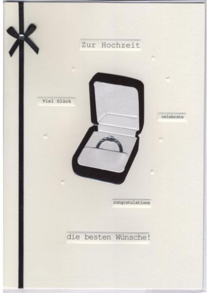Hochwertige Maxi Glückwunschkarte: Zur Hochzeit die besten Wünsche!