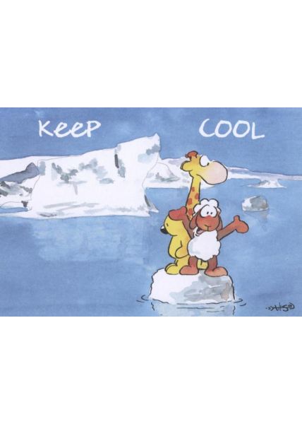 Jan Vis Cartoon Postkarte: Keep cool